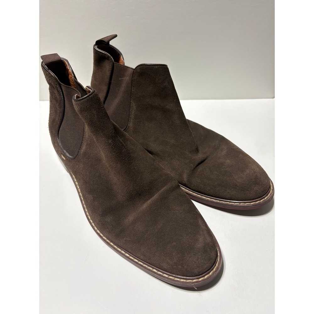 Nordstrom Chelsea Boots Mens Dark Brown Suede Ankle Pull On Studded Sole